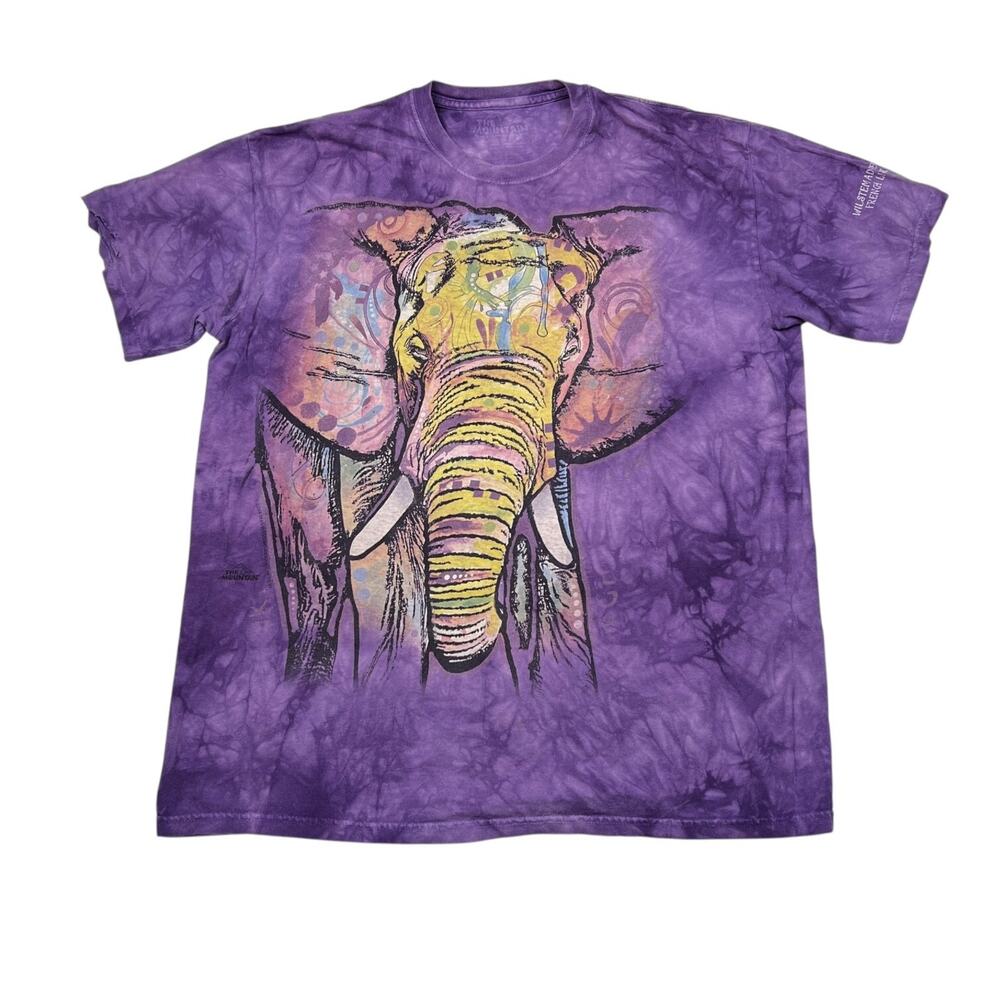 The Mountain Russo Elephant Tee T-Shirt Tie Dye FLAW Purple Adult Large